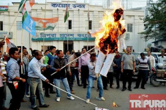 Tripura Pradesh Congress protests BJP calling Northeast people â€˜immigrantâ€™: BJP says â€œIt was a mistake, no use of making water dirtyâ€